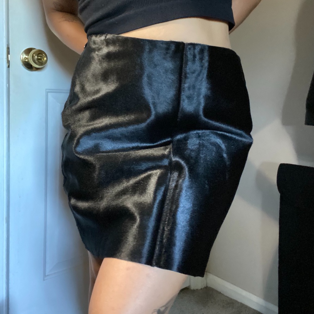 Pony Hair Leather Skirt